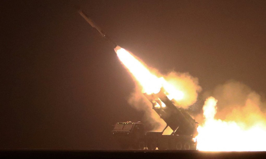 Triều Tiên phóng thử nghiệm tên lửa hành trình hồi tháng 2/2023. Ảnh: KCNA Triều Tiên phóng thử nghiệm tên lửa hành trình hồi tháng 2/2023. Ảnh: KCNA