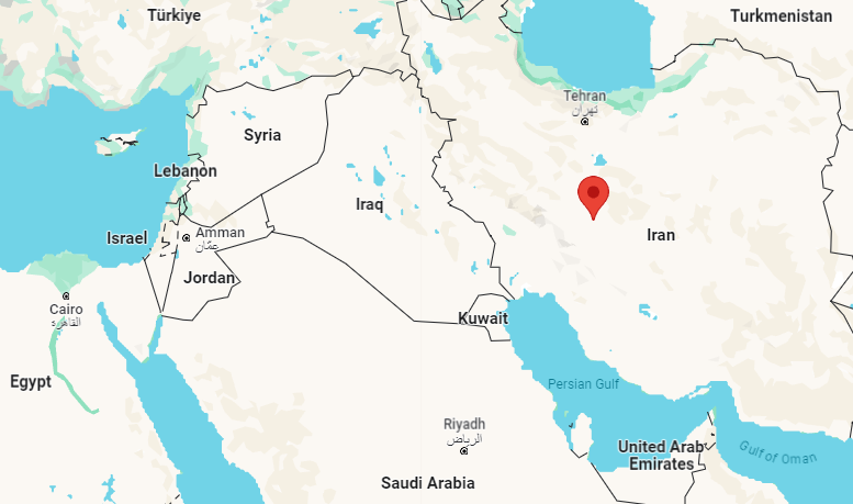 Vị trí thành phố Isafahan miền Trung Iran bị tấn công. Đồ họa: Google Map