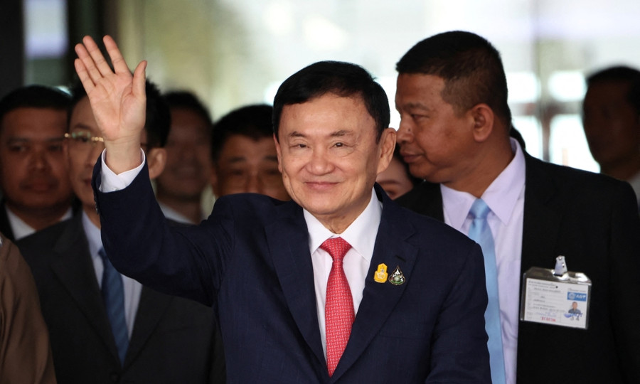 Ông Thaksin hồi tháng 8/2023 ở sân bay Don Mueang, Bangkok. Ảnh: Reuters