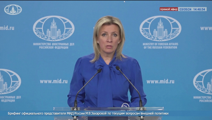 Người phát ngôn Bộ ngoại giao liên bang Nga Maria Zakharova. Ảnh: Bộ Ngoại giao liên bang Nga Người phát ngôn Bộ ngoại giao liên bang Nga Maria Zakharova. Ảnh: Bộ Ngoại giao liên bang Nga