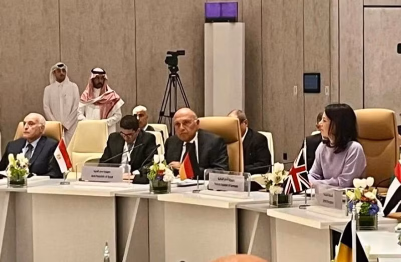 Ngoại trưởng một số nước Arab và châu Âu họp ở Saudi Arabia để tìm giải pháp tháo gỡ xung đột tại Gaza. Ảnh: Bộ goại giao Ai Cập