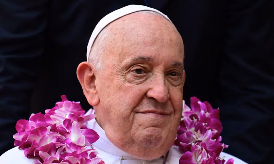 Giáo hoàng Francis tại Singapore hôm 13/9.Ảnh: AFP