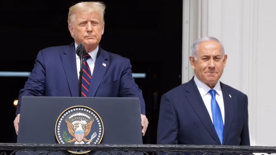 Ông Trump và Thủ tướng Israel tại nhà Trắng năm 2020. Ảnh: AFP