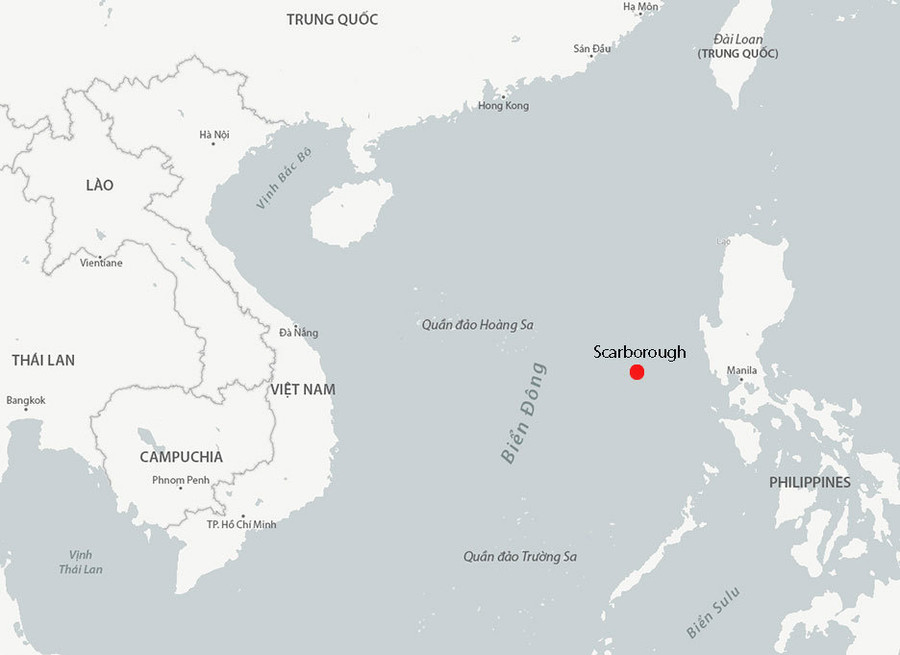 Vị trí bãi cạn Scarborough. Đồ họa: CSIS