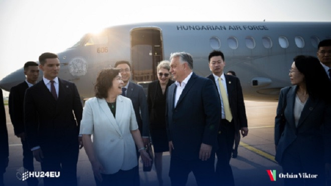 Thủ tướng Hungary Viktor Orban thăm Trung Quốc. Ảnh: X Thủ tướng Hungary Viktor Orban thăm Trung Quốc. Ảnh: X
