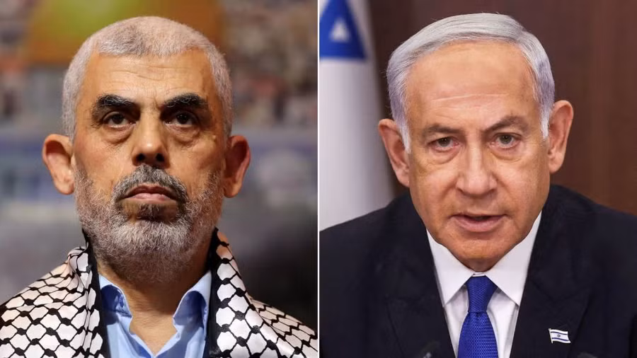 Thủ tướng Israel Netanyahu (phải) và thủ lĩnh Hamas Yahya Sinwar. Ảnh: CNN