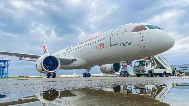 Máy bay C919 của Trung Quốc. Ảnh: CGTN Máy bay C919 của Trung Quốc. Ảnh: CGTN
