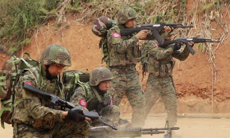 Thành viên quân đội Arakan trong ảnh công bố tháng 4/2023. Ảnh: AA Thành viên quân đội Arakan trong ảnh công bố tháng 4/2023. Ảnh: AA