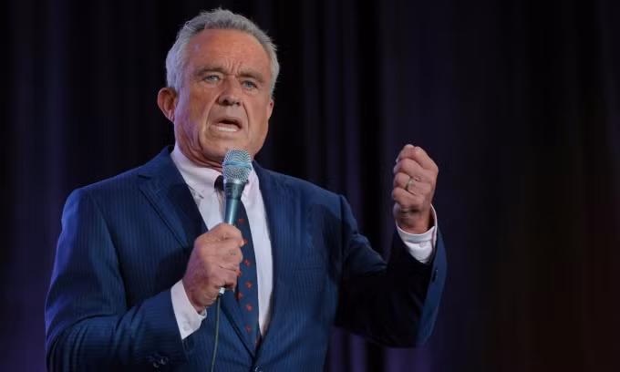 Ứng cử viên độc lập Robert F. Kennerdy Jr. phát biểu tại một sự kiện ở Washington. Ảnh: Reuters Ứng cử viên độc lập Robert F. Kennerdy Jr. phát biểu tại một sự kiện ở Washington. Ảnh: Reuters