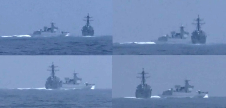 Tàu chiến Mỹ và Trung Quốc suýt va chạm trên eo biển Đài Loan hôm 3/6. Ảnh: Global News