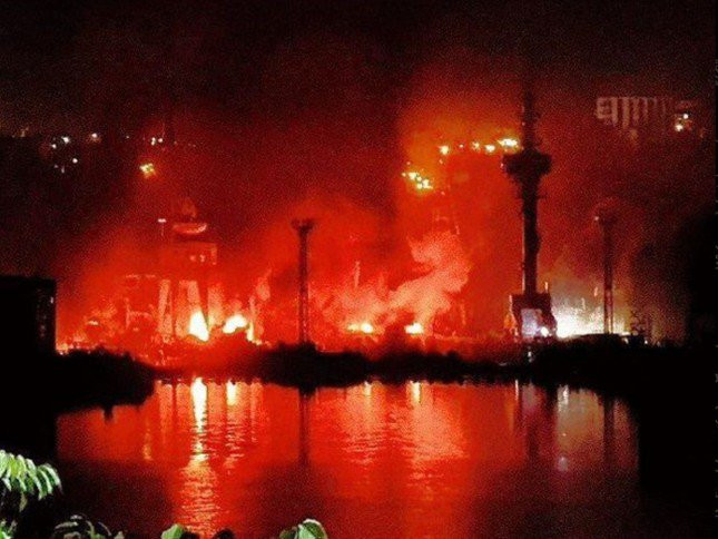 Hình ảnh vụ tấn công Crimea mới đây của Ucraine. Ảnh: Twitter Hình ảnh vụ tấn công Crimea mới đây của Ucraine. Ảnh: Twitter