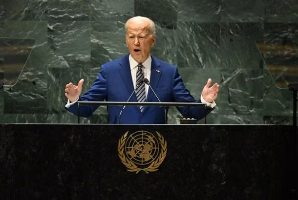 Tổng thống Biden phát biểu tại Đại hội đồng LHQ hôm 19-9. Ảnh: AFP