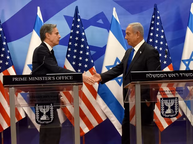 Ngoại trưởng Mỹ và Thủ tướng Israel trong buổi gặp. Nguồn: Getty Images