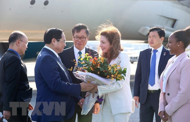 Thủ tướng Việt Nam Phạm Minh Chính tới dự phiên thảo luận chung cấp cao Đại hội đồng LHQ. Ảnh: TTXVN