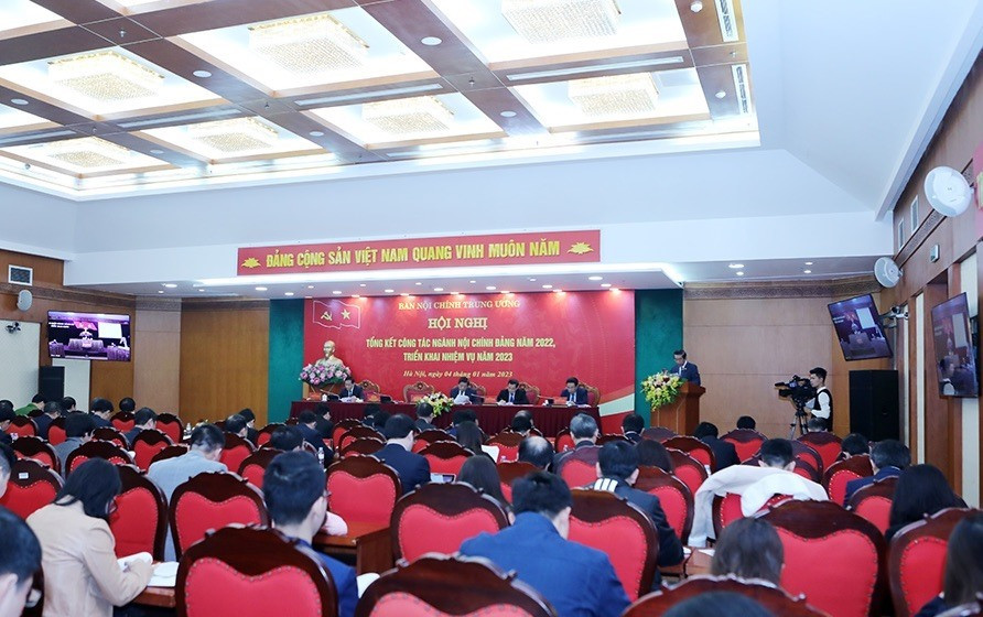 Hội nghị tổng kết công tác ngành Nội chính năm 2022, triển khai nhiệm vụ năm 2023. Ảnh: Đặng Phước