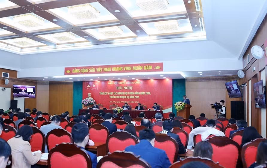 Hội nghị tổng kết công tác ngành Nội chính năm 2022, triển khai nhiệm vụ năm 2023. Ảnh: Đặng Phước