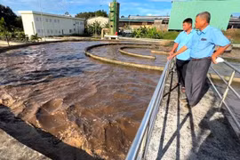 Một phần hệ thống xử lý nước thải Nhà máy chế biến cao su của Công ty TNHH một thành viên Cao su Chư Prông. Ảnh: Đ.Y