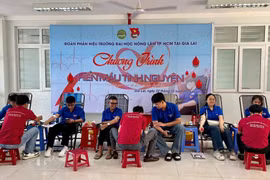 Sinh viên Phân hiệu Trường Đại học Nông Lâm TP. Hồ Chí Minh tại Gia Lai tham gia Ngày hội hiến máu tình nguyện năm 2025.