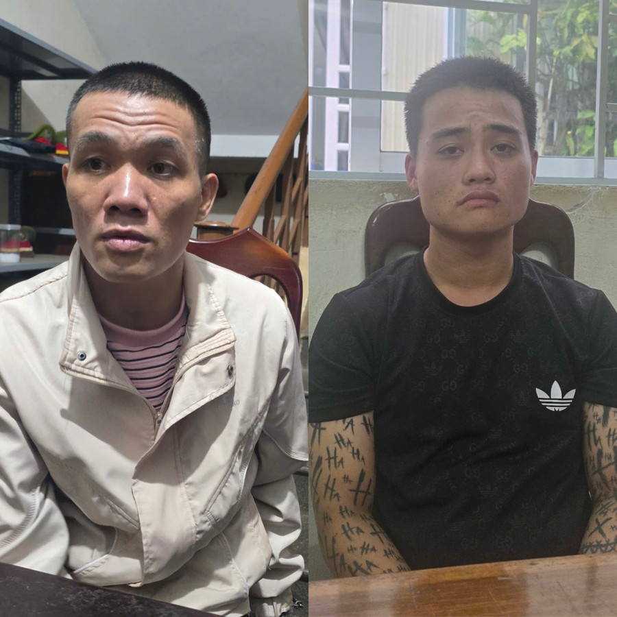 2 đối tượng Sơn (trái) và Thành đang bị Công an tạm giữ. Ảnh: Tiến Trung 2-doi-tuong-son-trai-va-thang-dang-bi-tam-giu-anh-tien-trung.jpg