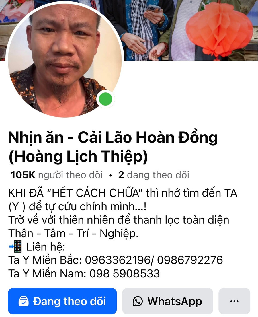 Trang Facebook mà bà N. liên hệ để chữa bệnh. Ảnh chụp màn hình trang-facebook-ma-ba-n-lien-he-de-chua-benh-anh-chup-man-hinh.jpg