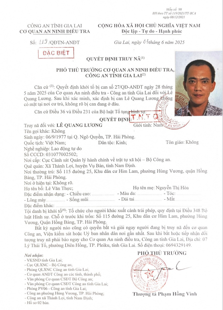 Cơ quan An ninh điều tra Công an tỉnh Gia Lai đã phát lệnh truy nã đối tượng Lương co-quan-an-ninh-dieu-tra-cong-an-tinh-gia-lai-da-phat-lenh-truy-na-doi-tuong-luong.jpg