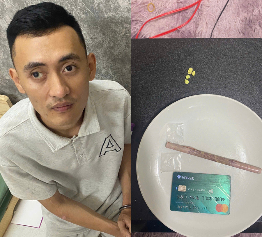 Đối tượng Mạnh cùng tang vật bị thu giữ. Ảnh: Chí Trung doi-tuong-manh-cung-tang-vat-bi-thu-giu-anh-chi-trung.jpg