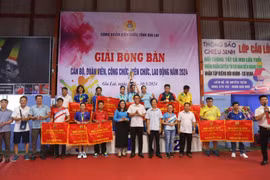 Gia Lai: Bế mạc Giải Bóng bàn cán bộ, đoàn viên, công chức, viên chức, lao động