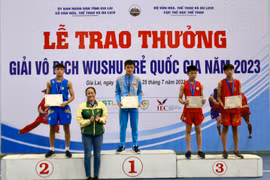 Gia Lai giành 2 huy chương vàng ở Giải Vô địch Wushu trẻ quốc gia