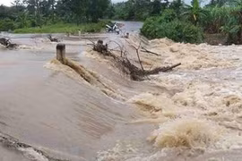 Lâm Đồng: Lũ quét cuốn trôi xe jeep, 3 người chết và mất tích