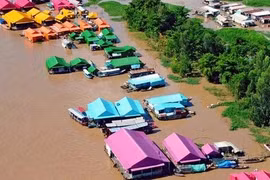 Ra mắt làng bè đa sắc màu ngã ba sông Châu Đốc