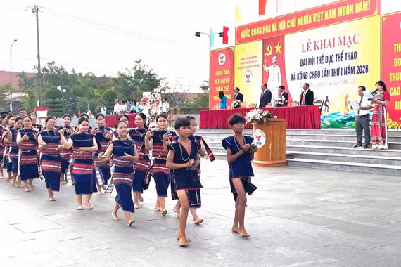 Hơn 700 vận động viên tranh tài Đại hội Thể dục thể thao xã Kông Chro