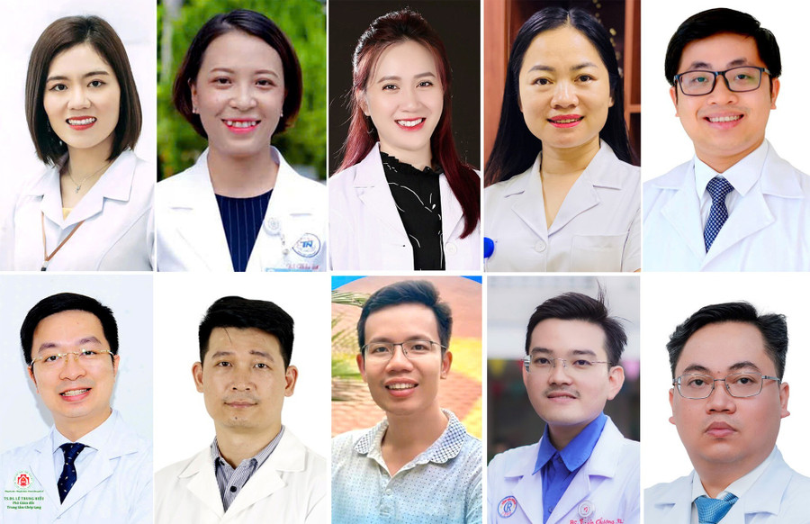 Theo Ban Tổ chức, các cá nhân được tuyên dương Thầy thuốc trẻ Việt Nam tiêu biểu và Thầy thuốc trẻ Việt Nam triển vọng là những nhân tố tiên phong thực hiện Hành trình Thầy thuốc trẻ làm theo lời Bác, tình nguyện vì sức khỏe cộng đồng năm 2025. (Trong ảnh là chân dung 10 Thầy thuốc trẻ tiêu biểu). Theo Ban Tổ chức, các cá nhân được tuyên dương Thầy thuốc trẻ Việt Nam tiêu biểu và Thầy thuốc trẻ Việt Nam triển vọng là những nhân tố tiên phong thực hiện Hành trình Thầy thuốc trẻ làm theo lời Bác, tình nguyện vì sức khỏe cộng đồng năm 2025. (Trong ảnh là chân dung 10 Thầy thuốc trẻ tiêu biểu).