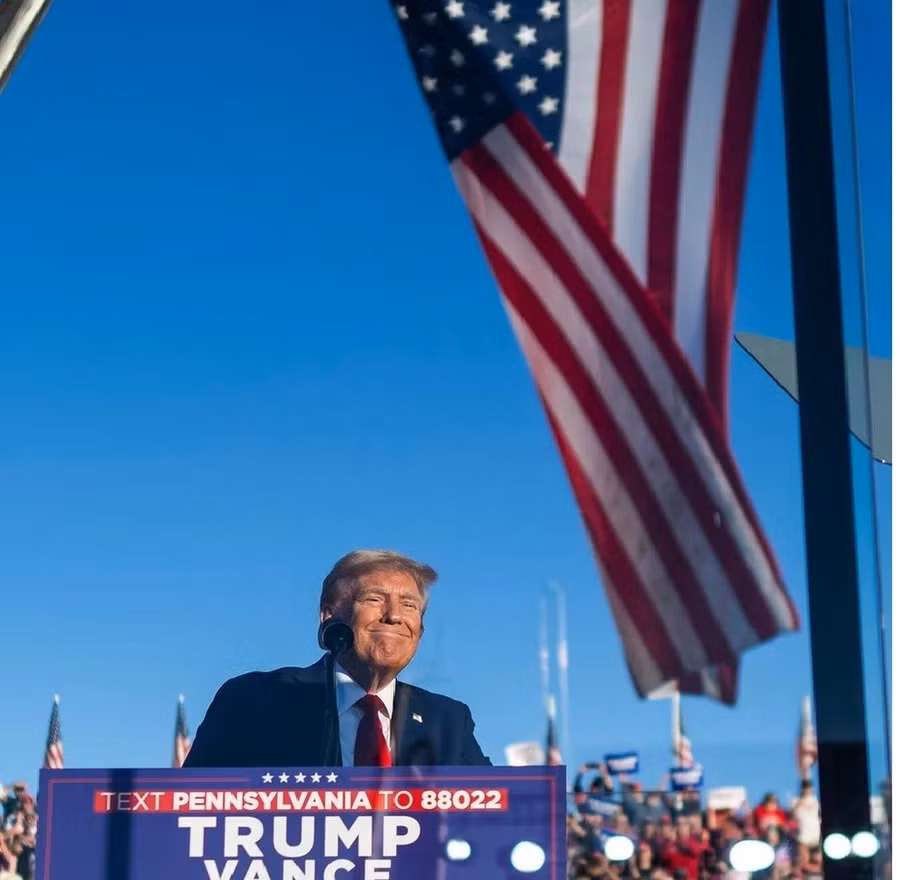 Cựu Tổng thống Mỹ Donald Trump vận động tranh cử ở bang Pennsylvania (ảnh: NYT)