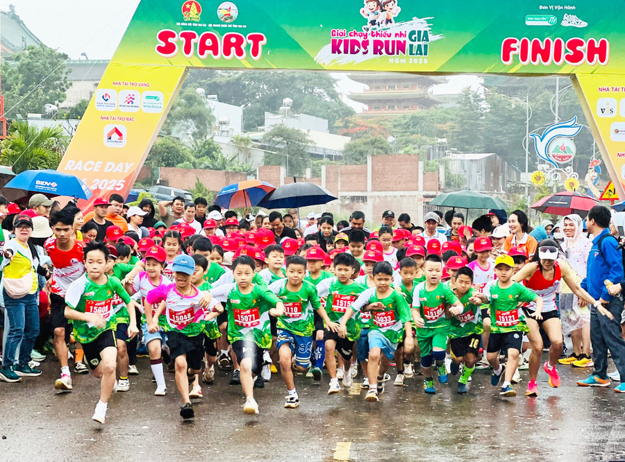 Giải “Kids Run Gia Lai” tạo sân chơi lành mạnh để thiếu nhi rèn luyện thể thao. Ảnh: M.N 1-5079.jpg