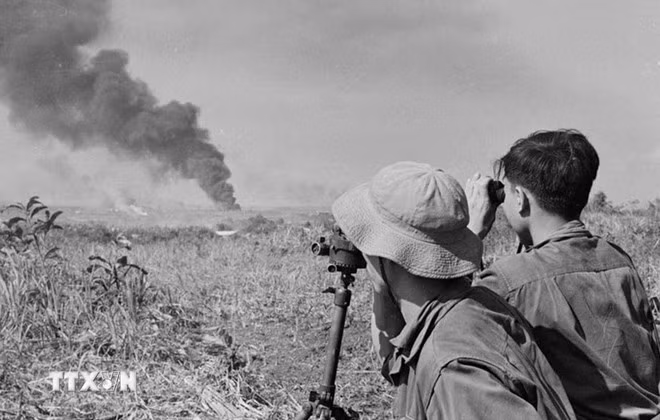 Quân giải phóng trong chiến dịch Tây Nguyên. (Ảnh: TTXVN)