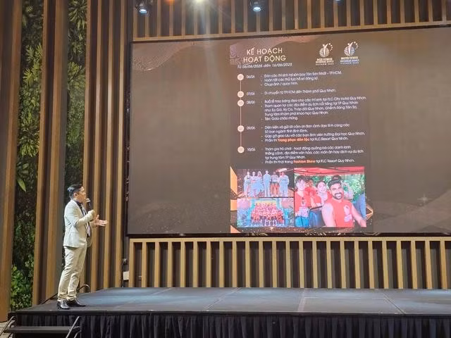 Ông Quách Châu Anh Duy, Trưởng BTC, trình bày kế hoạch, lịch trình của cuộc thi