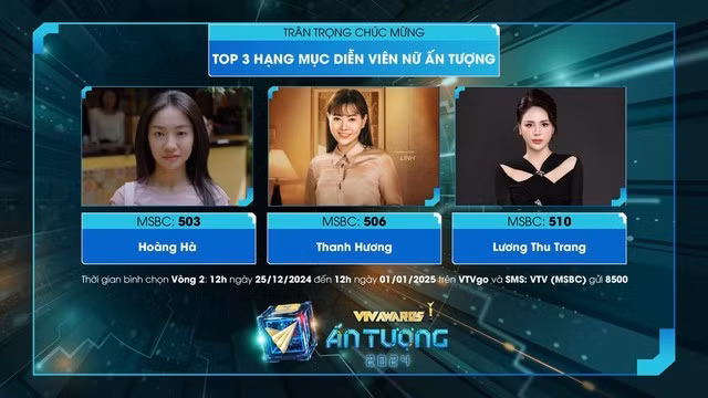 Top 3 Diễn viên nữ ấn tượng VTV Awards 2024