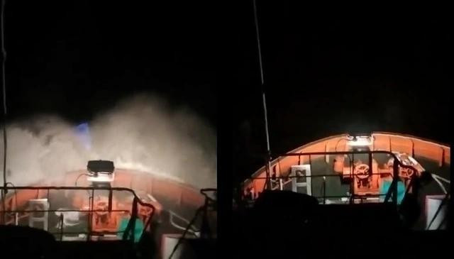 Tàu cứu hộ của Bộ đội Biên phòng tỉnh Hà Tĩnh tìm kiếm thuyền viên trong đêm 25.5 Tàu cứu hộ của Bộ đội Biên phòng tỉnh Hà Tĩnh tìm kiếm thuyền viên trong đêm 25.5