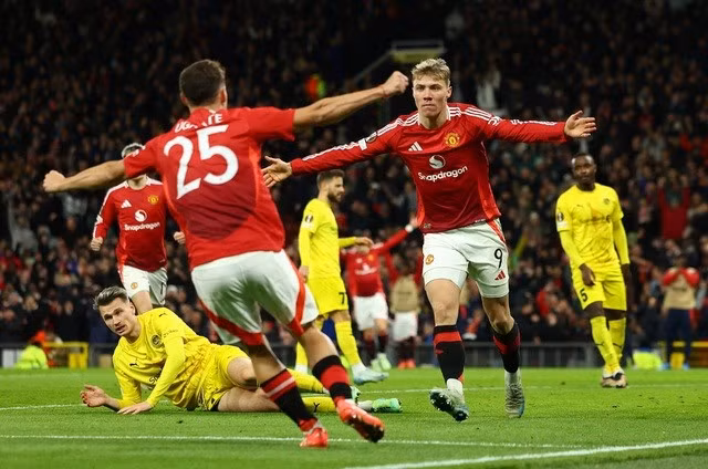 Bàn thắng quyết định được Hojilund ghi đầu hiệp 2