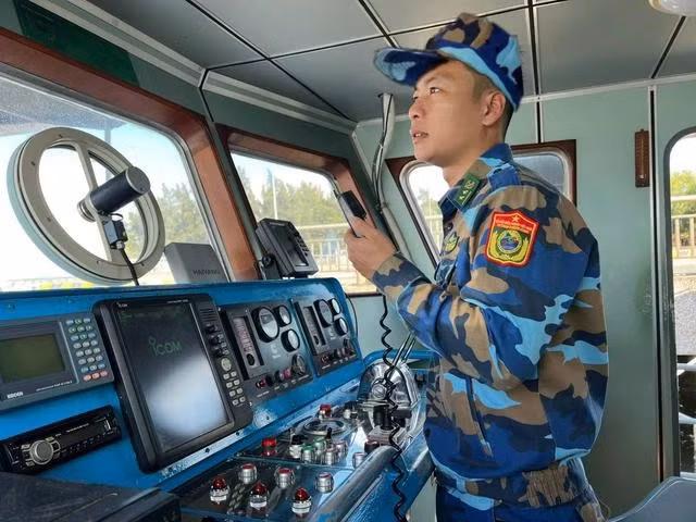 Trung úy Bùi Thái Trung hiện là thuyền trưởng tàu BP 14-12-02, Hải đội 2, Bộ đội Biên phòng TP.HCM