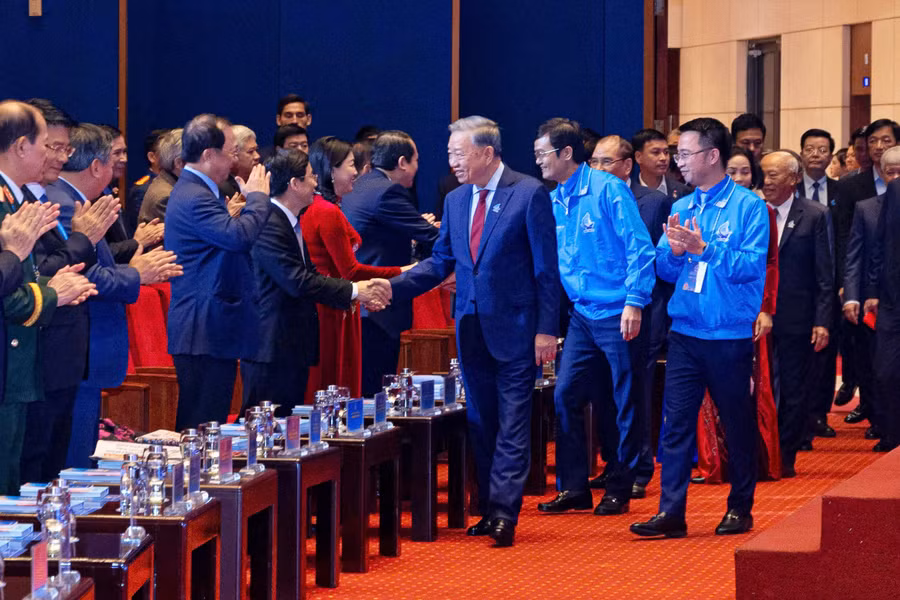 Tổng Bí thư Tô Lâm tới tham dự đại hội