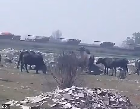 Ảnh được cho là khí tài Pakistan di chuyển đến Kashmir. Ảnh: X