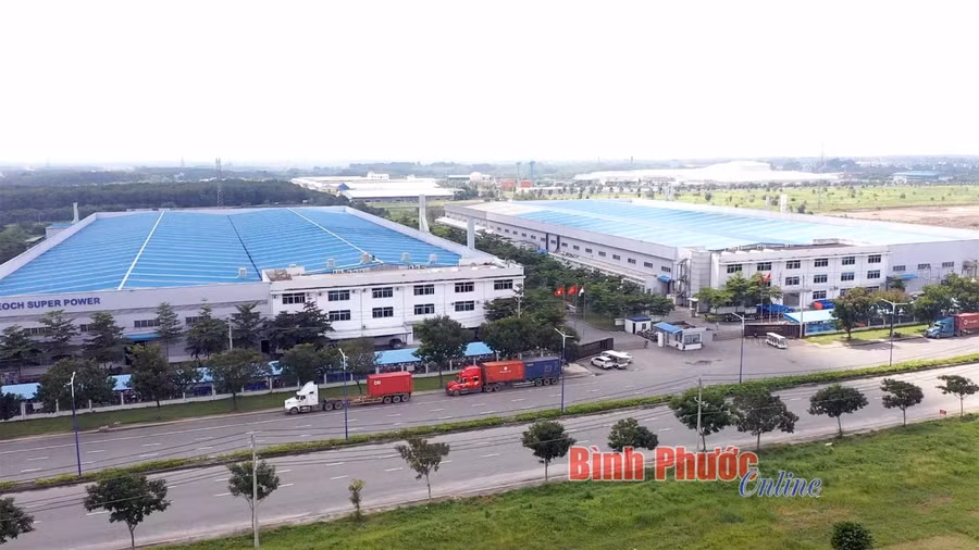 Một góc Khu công nghiệp Becamex - Bình Phước, thị xã Chơn Thành - Ảnh: Tiến Dũng