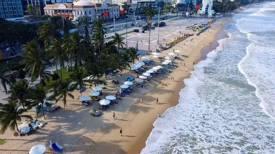 Theo tìm hiểu, tại bãi biển này có hàng chục doanh nghiệp hoạt động dịch vụ cho thuê ghế, dù. Hầu hết là của các khách sạn dọc đường biển Trần Phú với giá cho thuê là 150.000 đồng/2 ghế, dù.