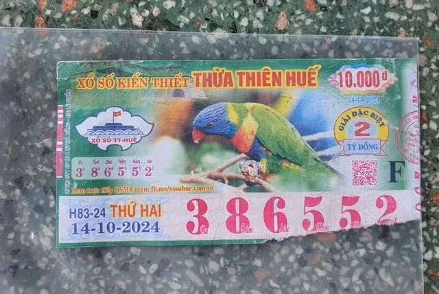 Tờ vé số trúng giải đặc biệt mà Công ty XSKT tỉnh Thừa Thiên - Huế từ chối trả thưởng