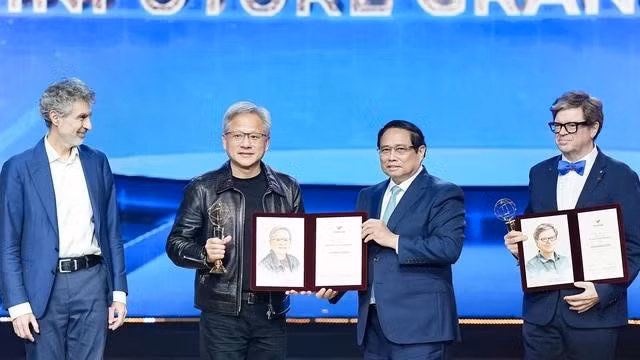 Những "người khổng lồ" lĩnh vực học sâu, trong đó có Chủ tịch kiêm CEO NVIDIA nhận giải thưởng triệu đô VinFuture 2024