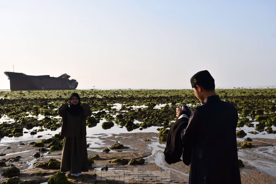 Thời điểm "check-in" lý tưởng nhất là lúc bình minh. Bãi rêu xanh ngút ngàn và thiên nhiên tuyệt đẹp khiến du khách không thể rời đi.