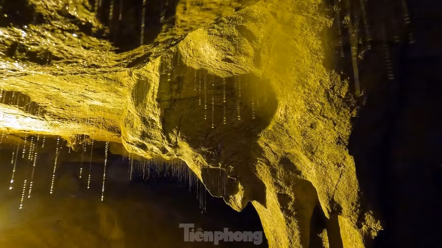 Nhiều khu vực, trần hang được trang trí bởi những sợi tơ nước mỏng manh, được tạo nên bởi hơi nước và những vật chất đặc biệt như canxi cacbonat và những vật chất đặc biệt được tạo nên từ túi đá vôi.