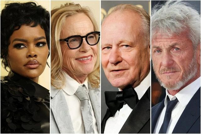 Những gương mặt nổi bật ở hạng mục Nam, nữ diễn viên phụ xuất sắc nhất: Teyana Taylor, Amy Madigan, Stellan Skarsgård, Sean Penn (từ trái qua)