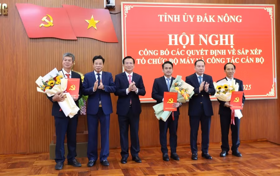 Toàn cảnh hội nghị về công tác cán bộ ở Đắk Nông. Ảnh: AX